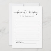 パーソナライズされたブライダルシャワーお気に入りのメモリカード 招待状 (正面)