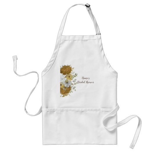 パーソナライズされたブライダルシャワーエプロンサイン可能!A スタンダードエプロン (正面)