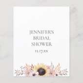 パーソナライズされたブライダルシャワーゲームシート チラシ (裏面)