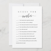 パーソナライズされたブライダルシャワーゲーム – 数字を推測 招待状 (正面)