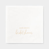 パーソナライズされたブライダルシャワースクリプト名前をカスタムする 箔ナプキン (正面)