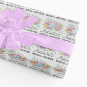 パーソナライズされたブライダルシャワーフローラ包装紙 ラッピングペーパー