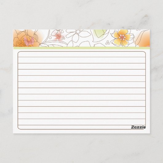 パーソナライズされたブライダルシャワーレシピカード ポストカード (裏面)