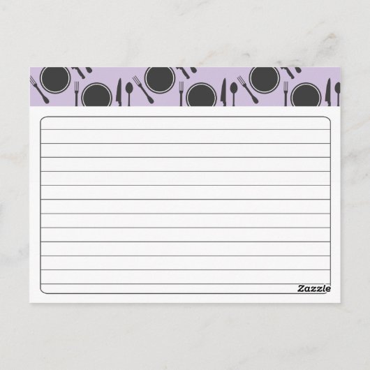 パーソナライズされたブライダルシャワーレシピカード ポストカード (裏面)