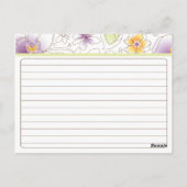 パーソナライズされたブライダルシャワーレシピカード ポストカード (裏面)