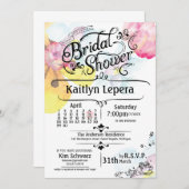 パーソナライズされたブライダルシャワー招待状_4月 セーブザデート (正面/裏面)