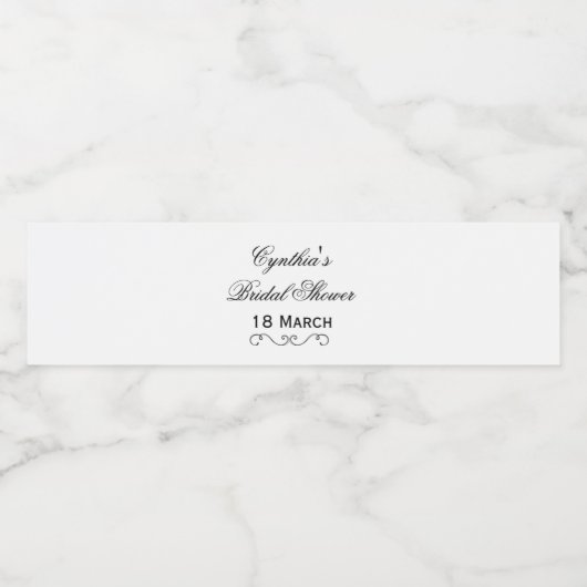 パーソナライズされたブライダルシャワー水瓶包み ペットボトルラベル (シングルラベル)