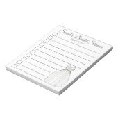 パーソナライズされたブライダルシャワー結婚のガウン一覧 ノートパッド (回転)