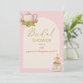 パーソナライズされたブライダルシャワー茶パーティー 招待状 (スタンド正面)