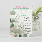パーソナライズされたブライダルシャワー、フローラ 招待状 (スタンド正面)