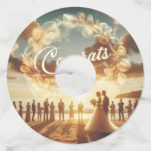 パーソナライズされたブライダルメッセージカード ワイングラスタグ (裏面)