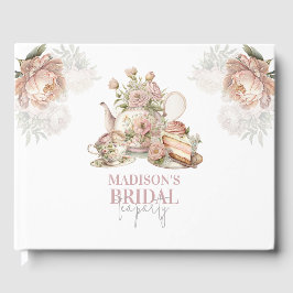 パーソナライズされたブライダル ティーパーティー フラワーデザイン ゲストブック