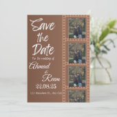 パーソナライズされたブラウンの結婚式招待状カード 招待状 (スタンド正面)