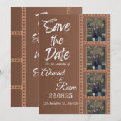 パーソナライズされたブラウンの結婚式招待状 招待状 (正面/裏面)