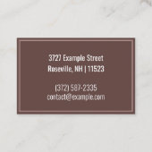 「パーソナライズされたブラウン・フェザー」(英国/ユーロ) 名刺 (裏面)