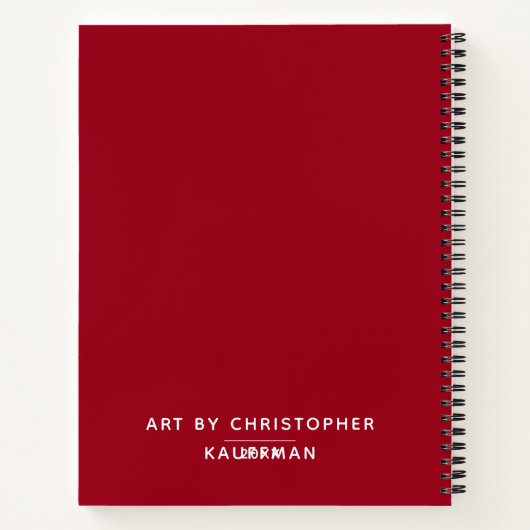 パーソナライズされたブラシスクリプトRed Sketchbookノートブック ノートブック (裏面)