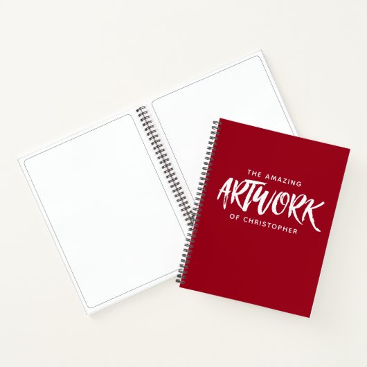 パーソナライズされたブラシスクリプトRed Sketchbookノートブック ノートブック (内部)