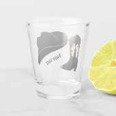 パーソナライズされたブラックカウボーイロデオハットブーツ ショットグラス (裏面)