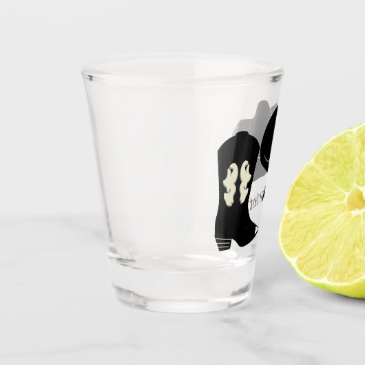 パーソナライズされたブラックカウボーイロデオハットブーツ ショットグラス (左)