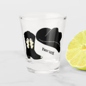 パーソナライズされたブラックカウボーイロデオハットブーツ ショットグラス (正面)