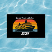 パーソナライズされたブラックサンセットクルーズ ラゲッジタグ