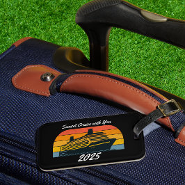 パーソナライズされたブラックサンセットクルーズ ラゲッジタグ