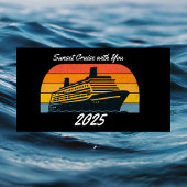 パーソナライズされたブラックサンセットクルーズ ラゲッジタグ