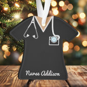 パーソナライズされたブラックナーススクラブ オーナメント