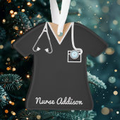 パーソナライズされたブラックナーススクラブ オーナメント