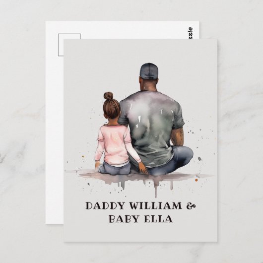 パーソナライズされたブラックファーザー＆ドーター（5） ポストカード (正面/裏面)