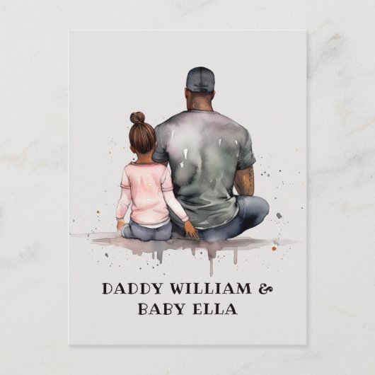 パーソナライズされたブラックファーザー＆ドーター（5） ポストカード (正面)