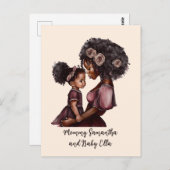 パーソナライズされたブラックママと娘（1） ポストカード (正面/裏面)
