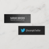 「パーソナライズされたブラックレザー」Twitter スキニー名刺 (正面/裏面)