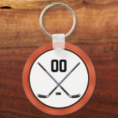 パーソナライズされたブラック、オレンジの安いホッケーパーティーギフト キーホルダー (裏面)