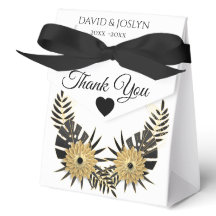 パーソナライズされたブラック＆ゴールドの花のアニバーサリー パーティー