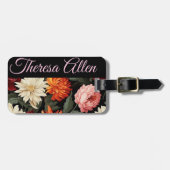 パーソナライズされたブラック&ピンクの手荷物ラベル ラゲッジタグ (正面横)