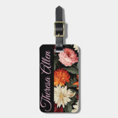 パーソナライズされたブラック&ピンクの手荷物ラベル ラゲッジタグ (正面縦)