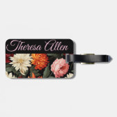 パーソナライズされたブラック&ピンクの手荷物ラベル ラゲッジタグ (裏面横)