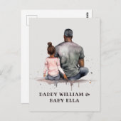 パーソナライズされたブラック・ファーザー＆ドーター（5） ポストカード (正面/裏面)