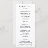 パーソナライズされたブラック&ホワイトの結婚式プログラム (裏面)