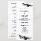 パーソナライズされたブラック&ホワイトの結婚式プログラム (正面/裏面)