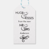 パーソナライズされたブラック&ホワイト結婚のギフトラベル ギフトタグ (裏面)