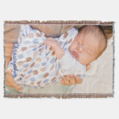 パーソナライズされたブランケット追加の写真と文字 スローブランケット (正面)