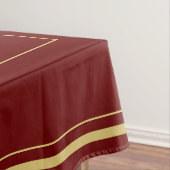 パーソナライズされたブルゴーニュと金ゴールドイニシャル テーブルクロス (インサイチュ)