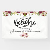 パーソナライズされたブルゴーニュフローラ結婚ズ 横断幕 (横)