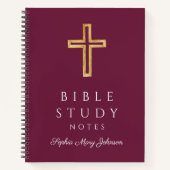 パーソナライズされたブルゴーニュ宗教十字架 ノートブック (正面)