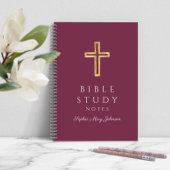 パーソナライズされたブルゴーニュ宗教十字架 ノートブック
