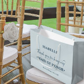 パーソナライズされたブルーのお礼 メイドオブオナー ラージペーパーバッグ