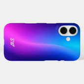 パーソナライズされたブルーのモダンiPhoneケース Case-Mate iPhoneケース (裏面 (横))