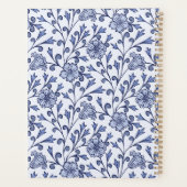 パーソナライズされたブルーの花柄プランナーノートブック プランナー手帳 (裏面)